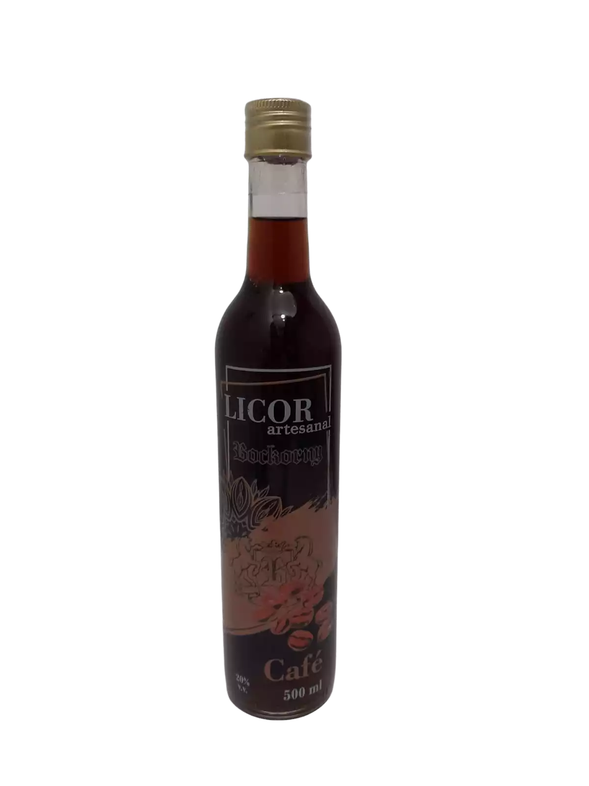 Porto das Flores - Garrafa de Licor artesanal Bockorny de café 500 ml.